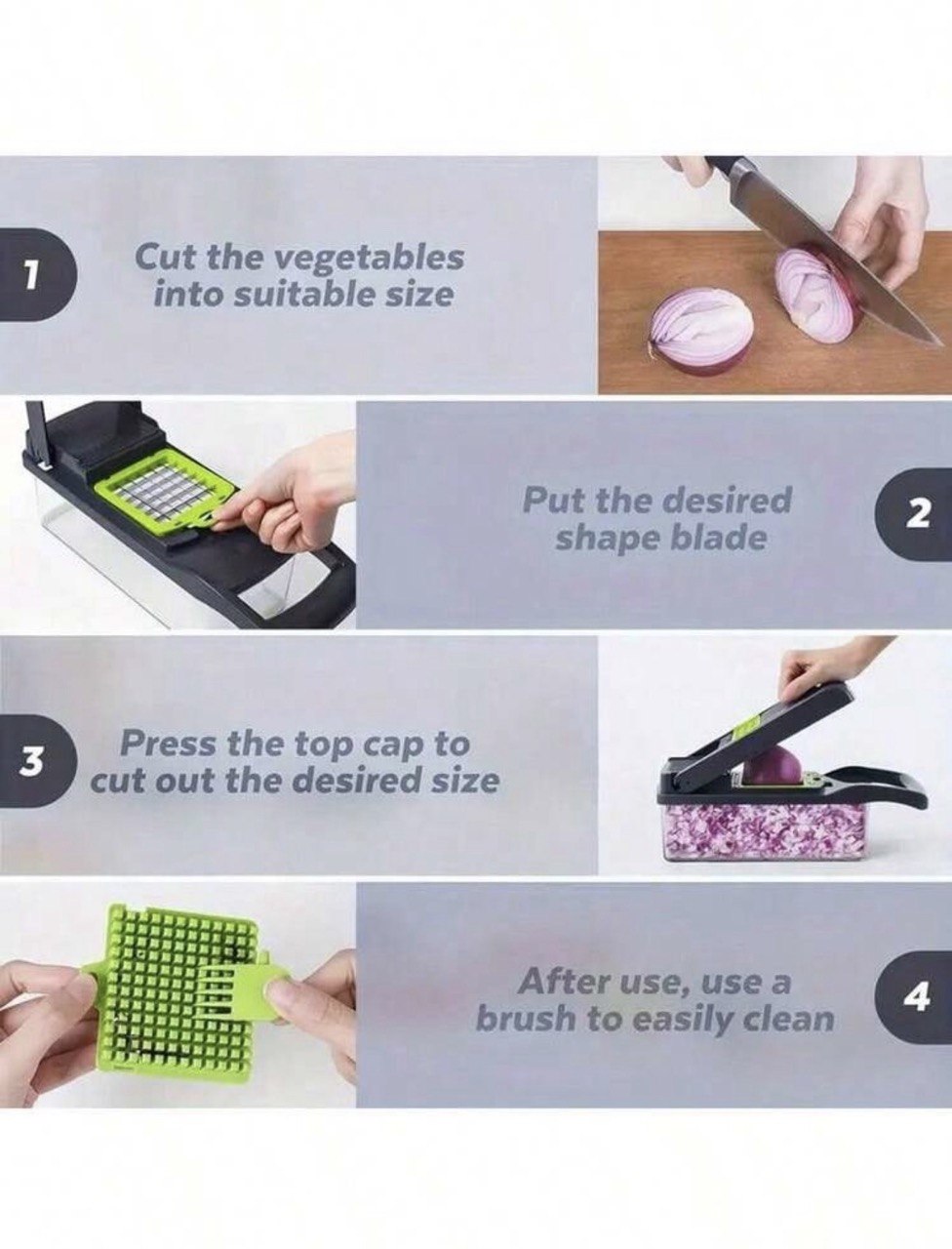 Fruit Vegetable Chopper Food Grade Kitchen