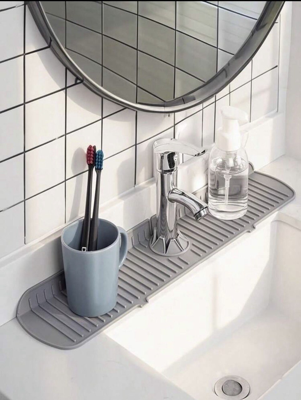 Non-Slip Mat Quick Drying Dish Drain Pad Kitchen