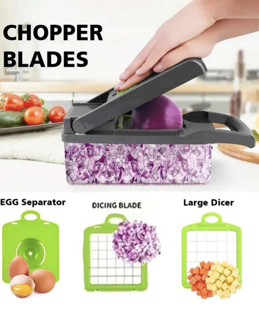 Fruit Vegetable Chopper Food Grade Kitchen
