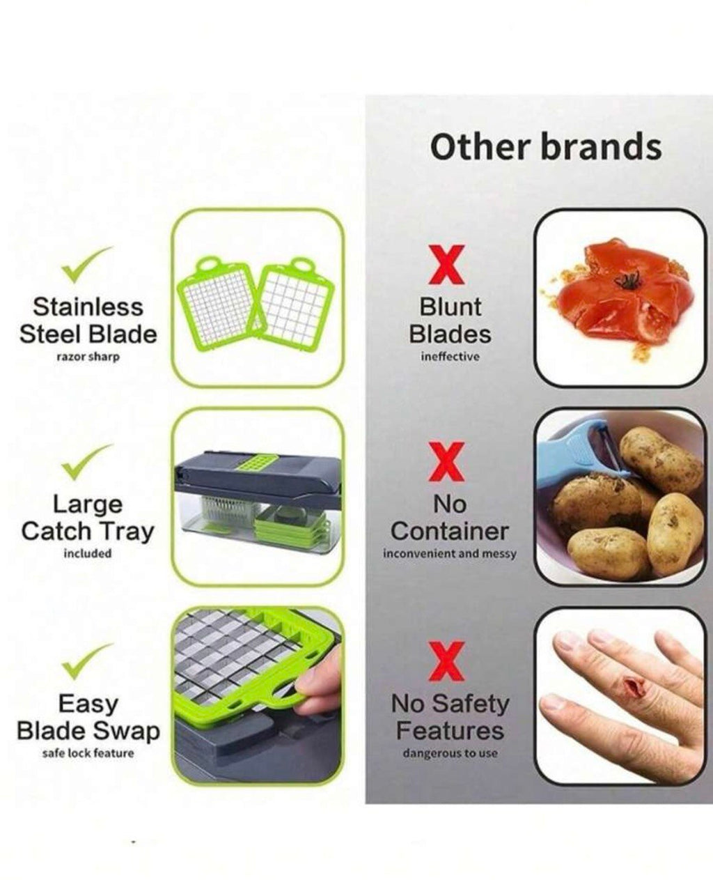 Fruit Vegetable Chopper Food Grade Kitchen