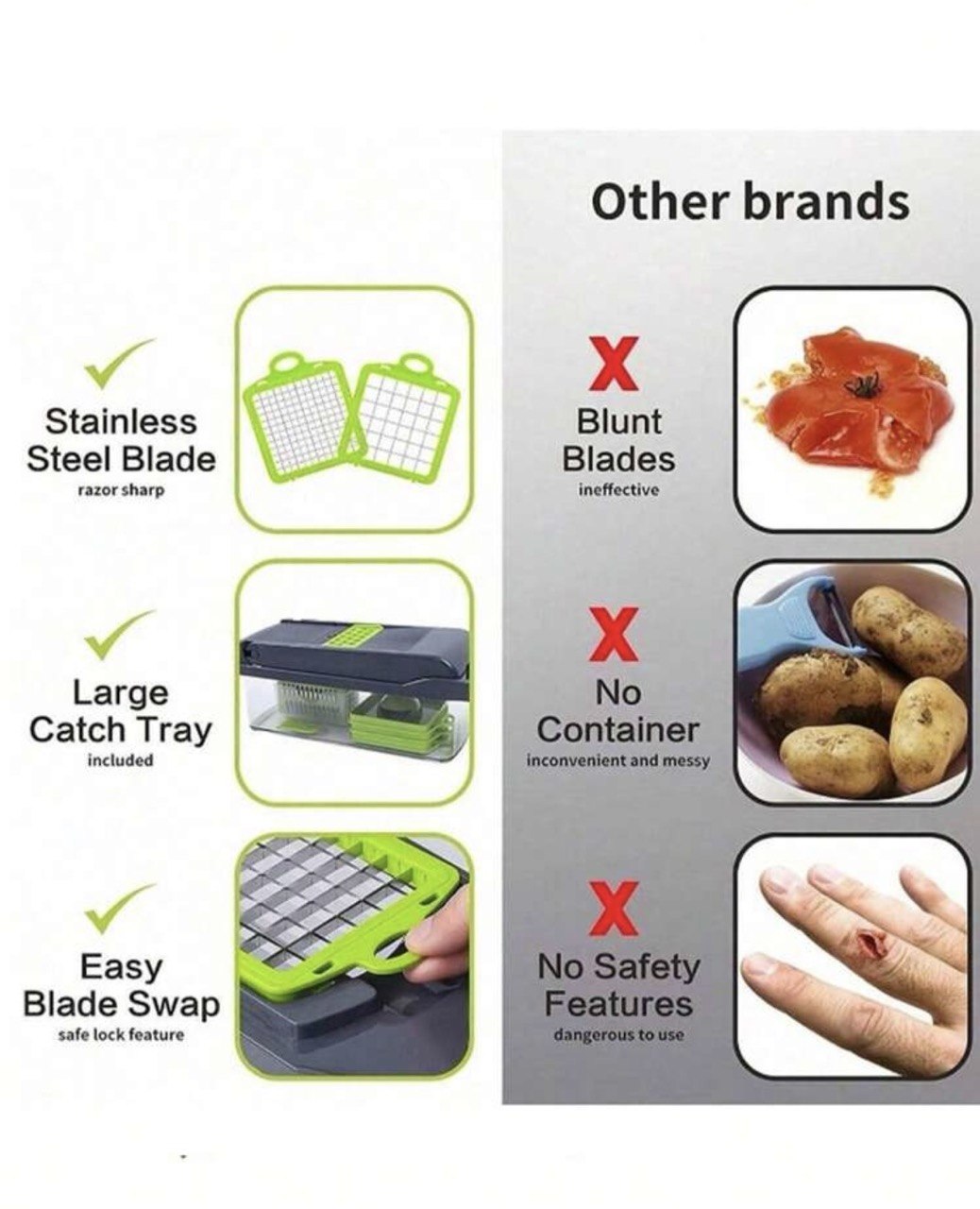 Fruit Vegetable Chopper Food Grade Kitchen